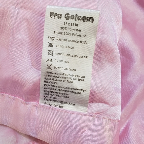 Pro Goleem Pink Elephant Satin Back Lovey Mini Security Blanket Knubby 16 Inch - Picture 6 of 8